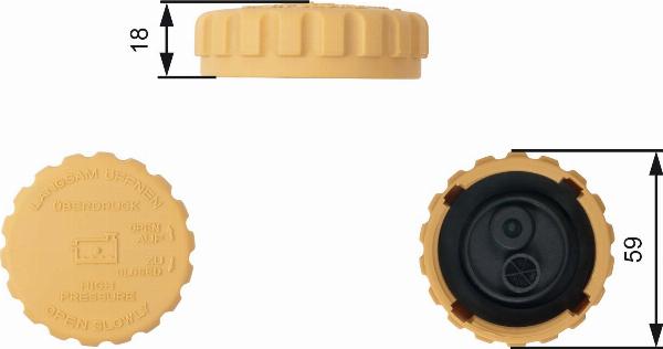 GATES RC201 - Крышка, резервуар охлаждающей жидкости abcparts.ee