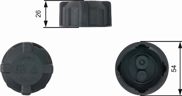 GATES RC202 - Крышка, резервуар охлаждающей жидкости abcparts.ee