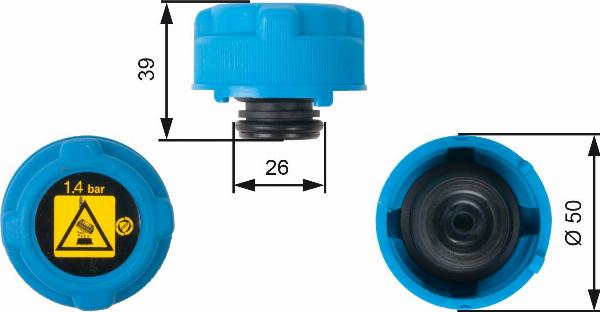 GATES RC216 - Крышка, резервуар охлаждающей жидкости abcparts.ee