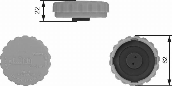 GATES RC235 - Крышка, резервуар охлаждающей жидкости abcparts.ee