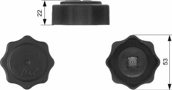 GATES RC229 - Крышка, резервуар охлаждающей жидкости abcparts.ee