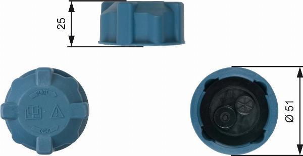 GATES RC220 - Крышка, резервуар охлаждающей жидкости abcparts.ee