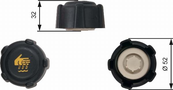 GATES RC223 - Крышка, резервуар охлаждающей жидкости abcparts.ee