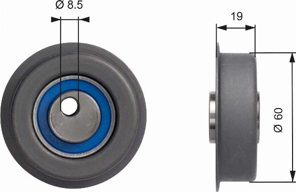 GATES T41045 - Натяжной ролик, зубчатый ремень ГРМ abcparts.ee