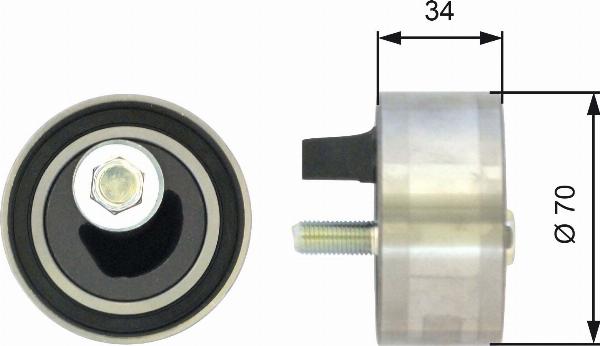 GATES T41063 - Натяжной ролик, зубчатый ремень ГРМ abcparts.ee