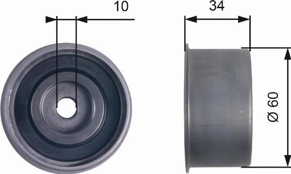 GATES T41087 - Натяжной ролик, зубчатый ремень ГРМ abcparts.ee
