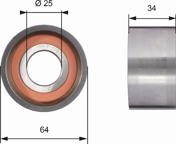 GATES T41234 - Натяжной ролик, зубчатый ремень ГРМ abcparts.ee