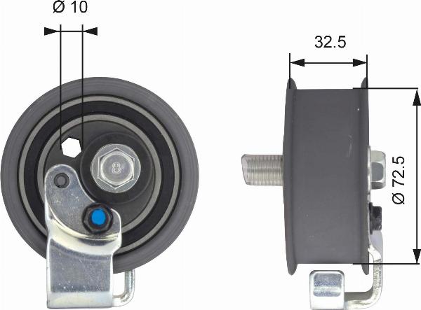 GATES T43065 - Натяжной ролик, зубчатый ремень ГРМ abcparts.ee