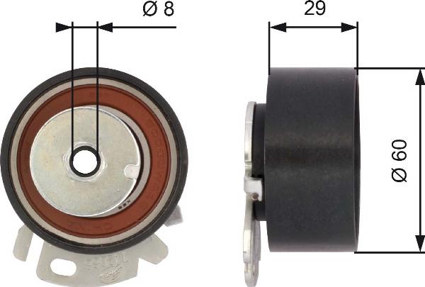 GATES T43068 - Натяжной ролик, зубчатый ремень ГРМ abcparts.ee