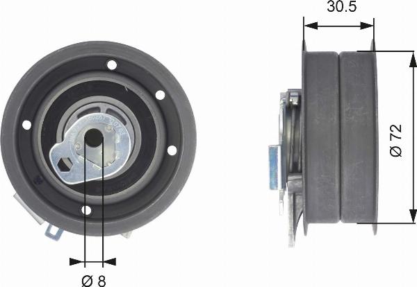 GATES T43010 - Натяжной ролик, зубчатый ремень ГРМ abcparts.ee