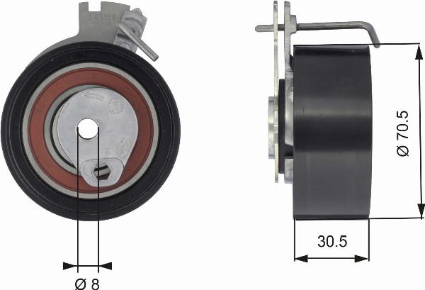GATES T43159 - Натяжной ролик, зубчатый ремень ГРМ abcparts.ee