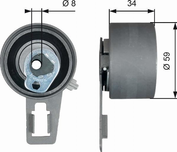 GATES T43180 - Натяжитель, ремень ГРМ abcparts.ee