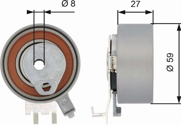 GATES T43139 - Натяжитель, ремень ГРМ abcparts.ee