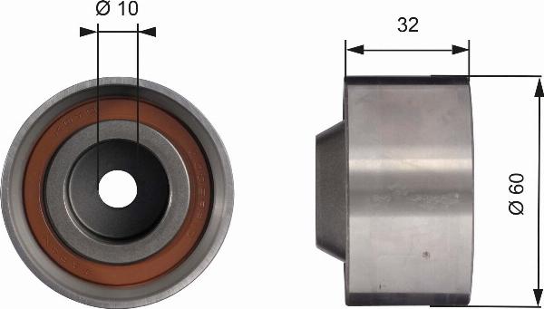 GATES T42017 - Направляющий ролик, зубчатый ремень ГРМ abcparts.ee
