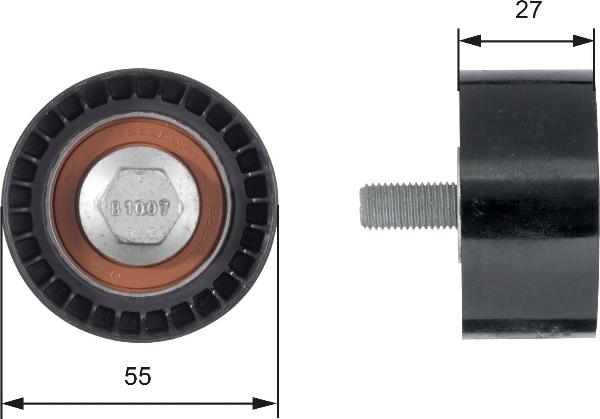 GATES T42150 - Направляющий ролик, зубчатый ремень ГРМ abcparts.ee