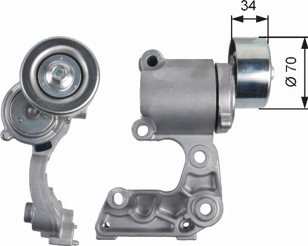 GATES T39140 - Натяжитель, поликлиновый ремень abcparts.ee