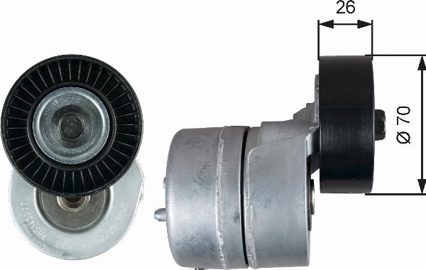 GATES T39353 - Натяжитель, поликлиновый ремень abcparts.ee