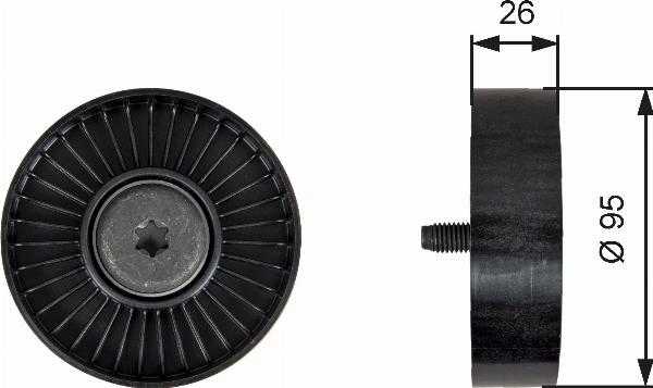 GATES T39247 - Ролик, поликлиновый ремень abcparts.ee