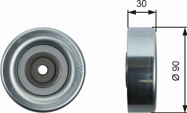 GATES T36415 - Ролик, поликлиновый ремень abcparts.ee