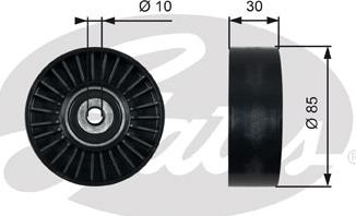 GATES T36482 - Ролик, поликлиновый ремень abcparts.ee