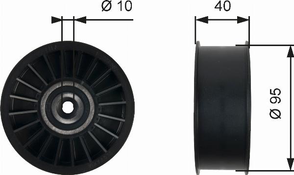 GATES T36500 - Ролик, поликлиновый ремень abcparts.ee