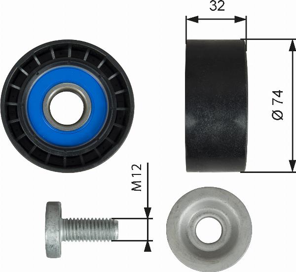 GATES T36527 - Ролик, поликлиновый ремень abcparts.ee