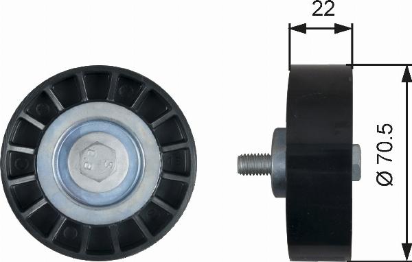 GATES T36607 - Ролик, поликлиновый ремень abcparts.ee