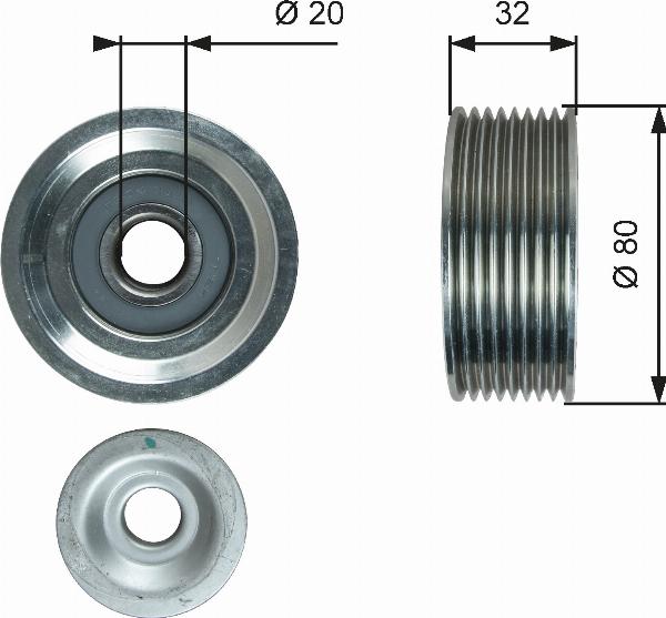 GATES T36631 - Ролик, поликлиновый ремень abcparts.ee
