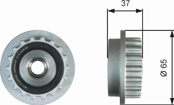GATES T36179 - Шкив генератора, муфта abcparts.ee