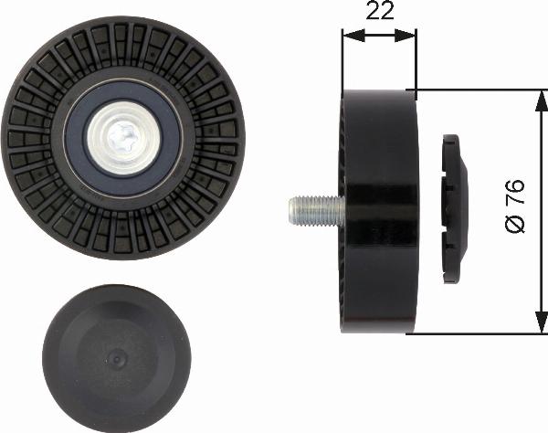 GATES T36389 - Ролик, поликлиновый ремень abcparts.ee