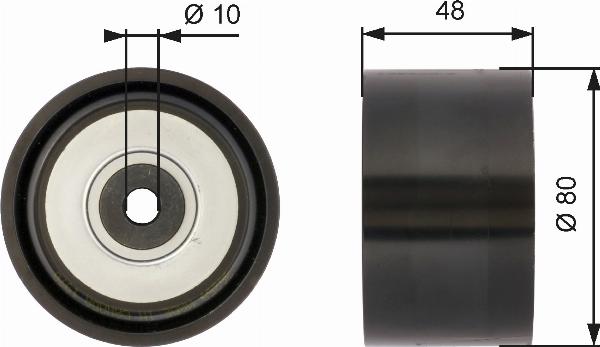 GATES T36259 - Ролик, поликлиновый ремень abcparts.ee