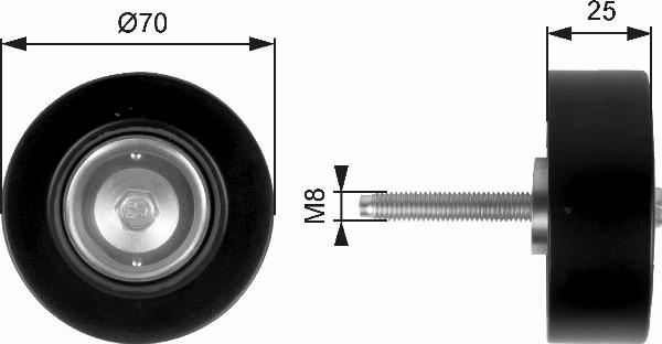 GATES T36263 - Ролик, поликлиновый ремень abcparts.ee