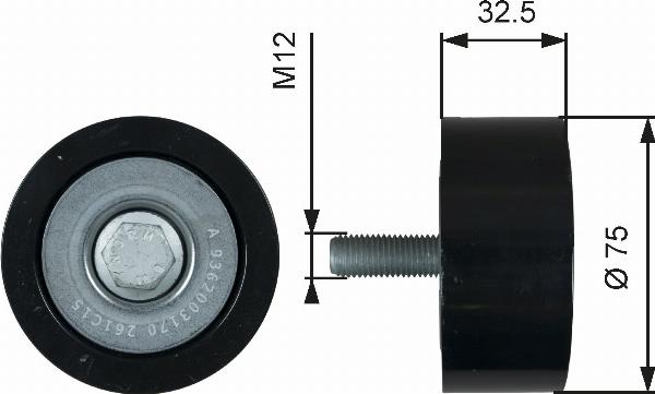 GATES T36741 - Ролик, поликлиновый ремень abcparts.ee