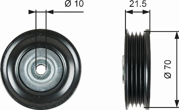 GATES T36747 - Ролик, поликлиновый ремень abcparts.ee