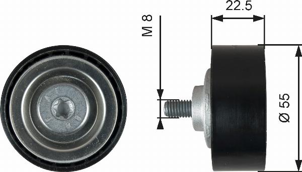 GATES T36767 - Ролик, поликлиновый ремень abcparts.ee