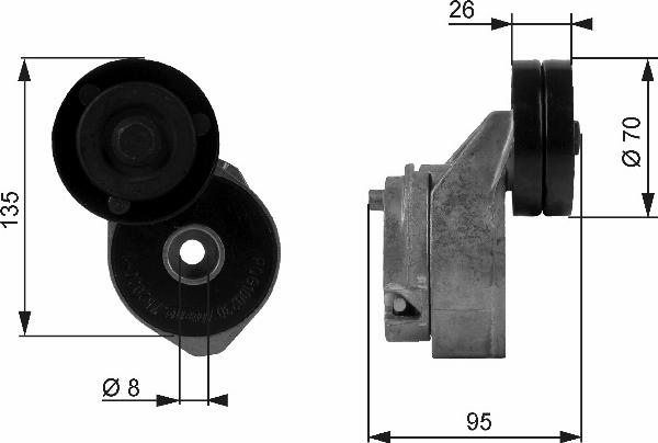 GATES T38430 - Натяжитель, поликлиновый ремень abcparts.ee