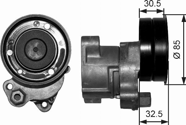 GATES T38572 - Натяжитель, поликлиновый ремень abcparts.ee