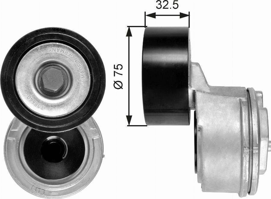 GATES T38640 - Натяжитель, поликлиновый ремень abcparts.ee