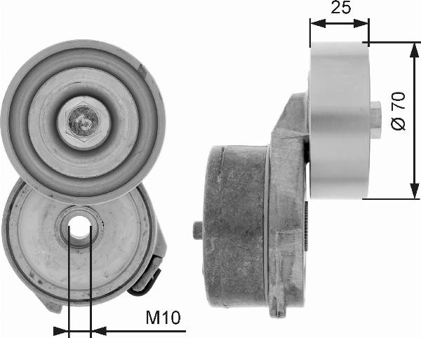 GATES T38656 - Натяжитель, поликлиновый ремень abcparts.ee