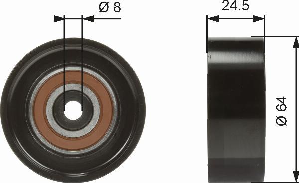 GATES T38097 - Ролик, поликлиновый ремень abcparts.ee