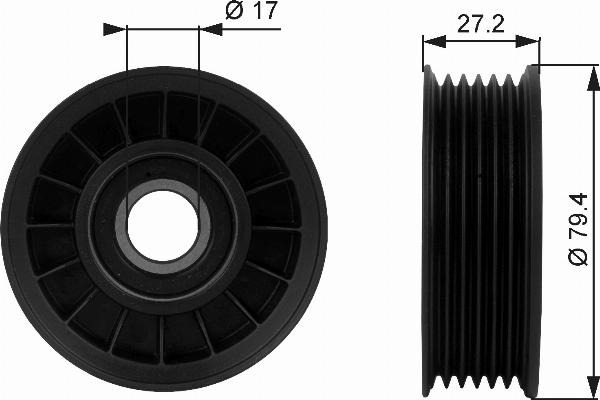 GATES T38009 - Ролик, поликлиновый ремень abcparts.ee