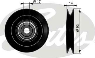 GATES T38003 - Направляющий ролик, клиновой ремень abcparts.ee