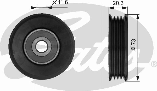 GATES T38031 - Ролик, поликлиновый ремень abcparts.ee