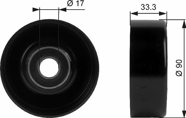 GATES T38033 - Ролик, поликлиновый ремень abcparts.ee