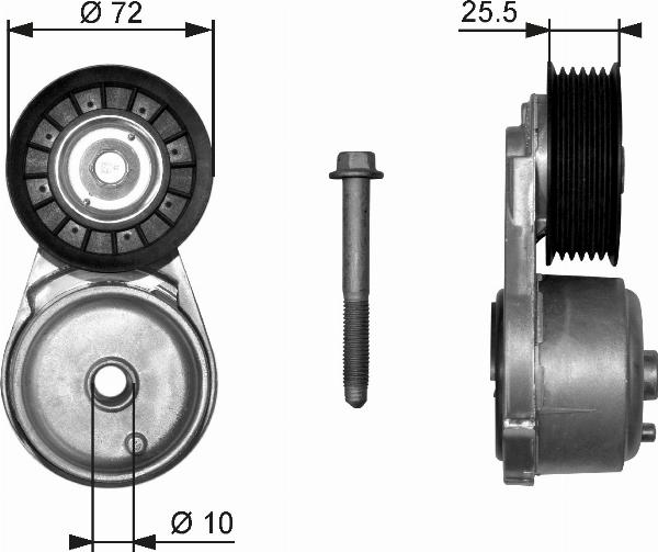 GATES T38103 - Ролик, поликлиновый ремень abcparts.ee