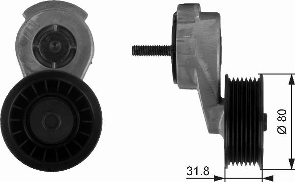 GATES T38116 - Натяжитель, поликлиновый ремень abcparts.ee