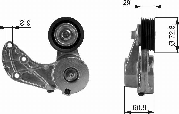 GATES T38317 - Натяжитель, поликлиновый ремень abcparts.ee