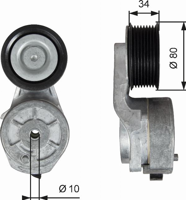 GATES T38704 - Натяжитель, поликлиновый ремень abcparts.ee