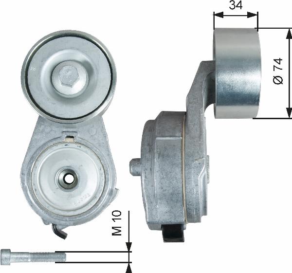 GATES T38725 - Натяжитель, поликлиновый ремень abcparts.ee
