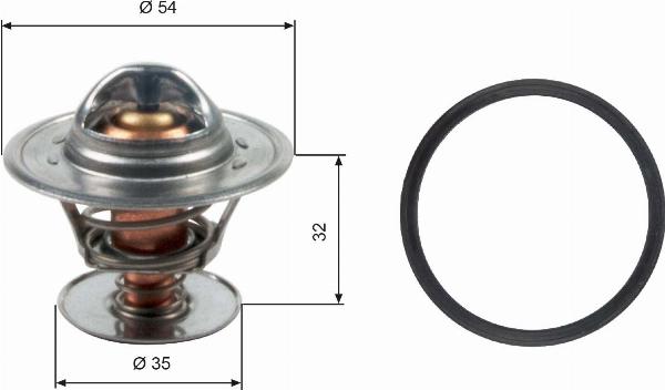 GATES TH13684G1 - Термостат охлаждающей жидкости / корпус abcparts.ee